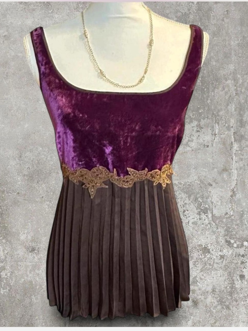 🔮 VINTAGE Y2K BANDOLINO WHIMSYGOTH VELVET MESH TOP 🔮